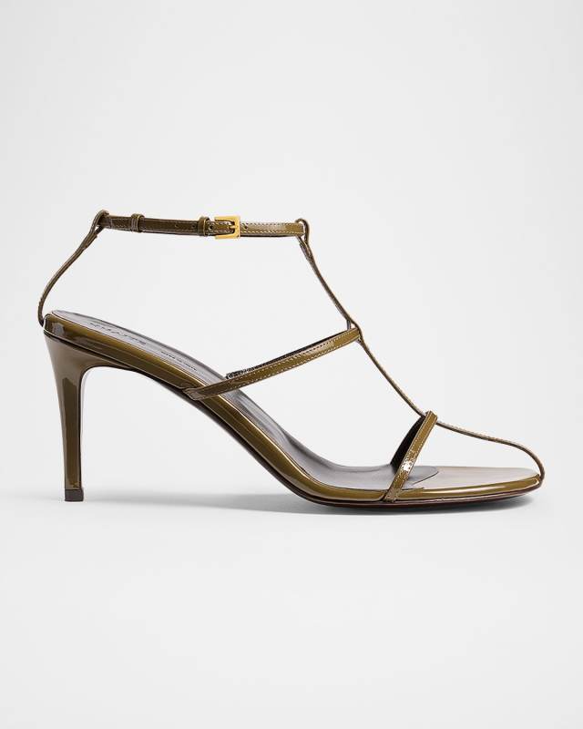Leather T-Strap Sandals